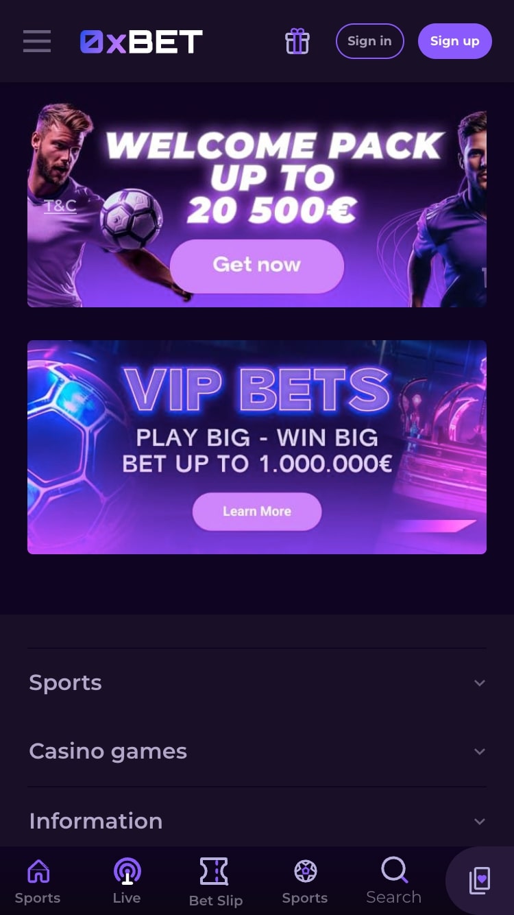 0xBet bonussen en promoties
