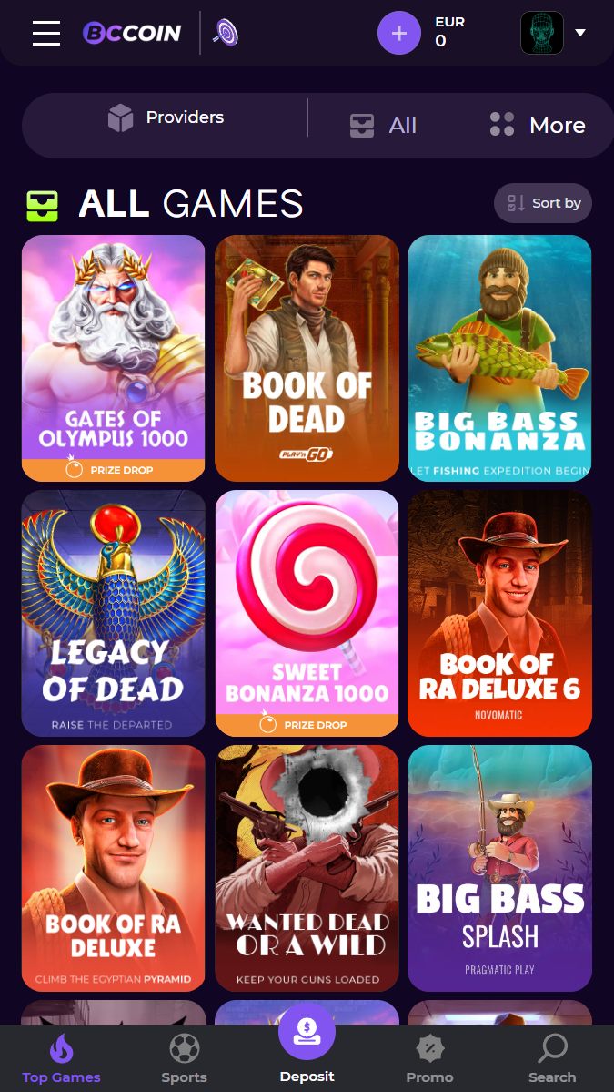 Casinospellen beschikbaar bij BCCoin