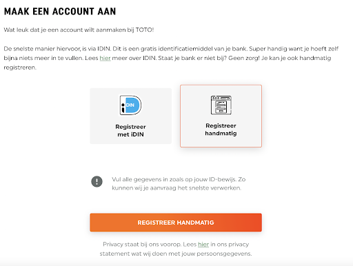 Registreren bij TOTO, sportweddenschappen.tv