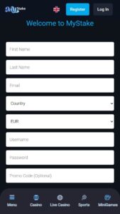 Mystake account aanmaken